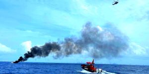 Boat catches fire in waters near Miami Beach