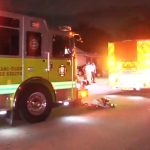 Two people have been relocated, and a cat has been rescued after a residence in Northwest Miami-Dade catches fire